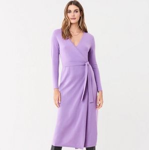 NWT DVF Wool/Cashmere Midi Wrap Dress (XS) 💜